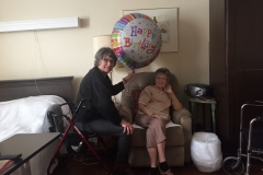 Visiting Connie's mom on their birthing - birthday